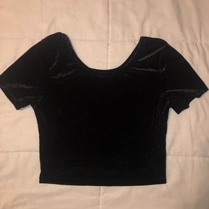 Black Velvet Crop Top